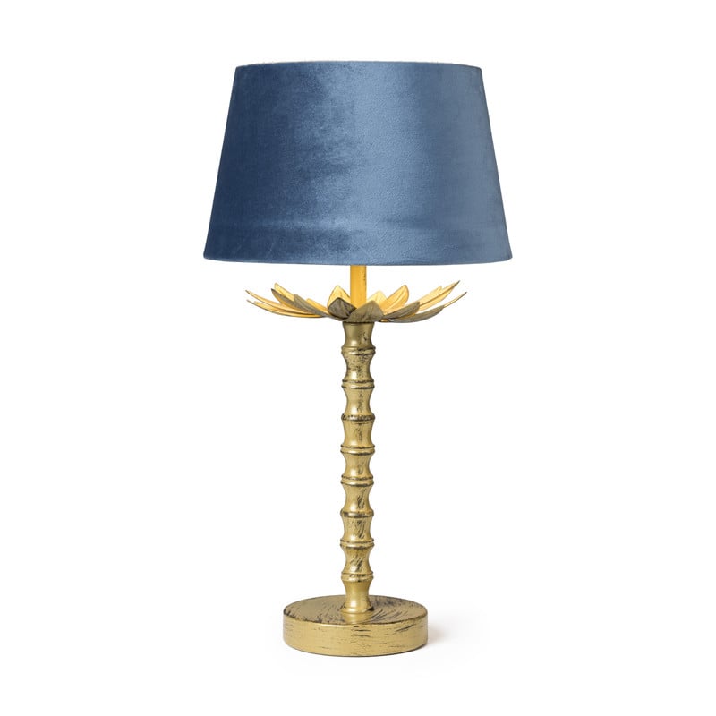 Lampenkap velvet - blauw - 23x23x14 cm