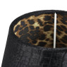 Lampenkap luipaard velvet - zwart - Ø23 cm