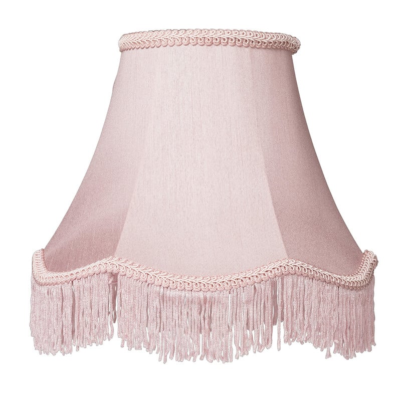 Lampenkap franjes - roze - ⌀25x20 cm 