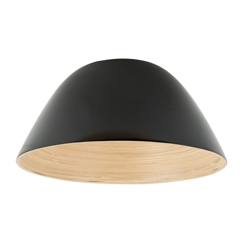 Lampenkap bamboe gelakt - zwart - 34 cm