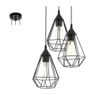 EGLO hanglamp Tarbes - 3 lichts - mat zwart