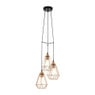 EGLO hanglamp Tarbes - 3 lichts - koperkleur