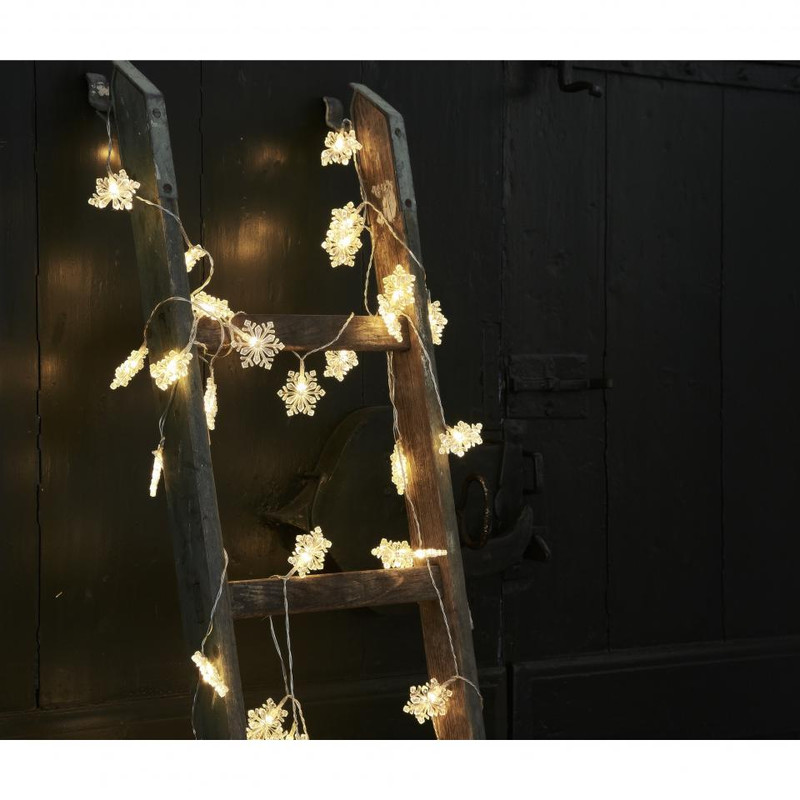 Villa Collection lichtslinger snowflake - 20 LED lampjes - 3.15 meter