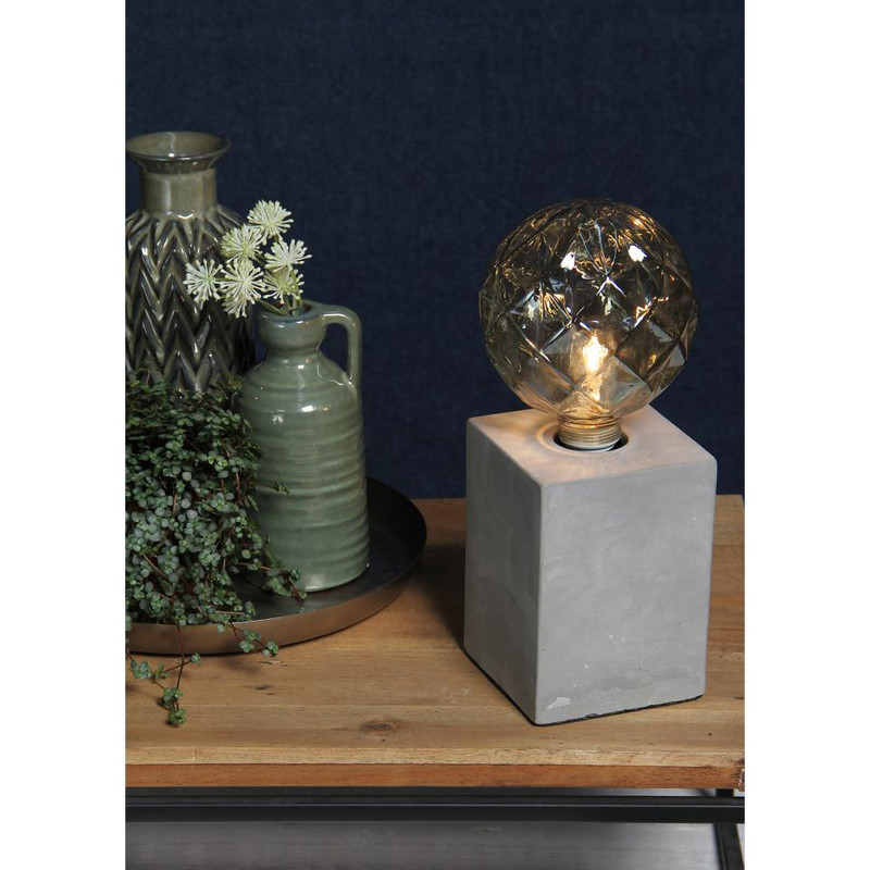 Mica Decorations tafellamp New York - cement grijs - 14.5 cm