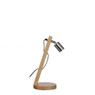 Mica Decorations tafellamp Ottawa - hout/zilver - 38 cm