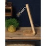 Mica Decorations tafellamp Ottawa - hout/zilver - 38 cm