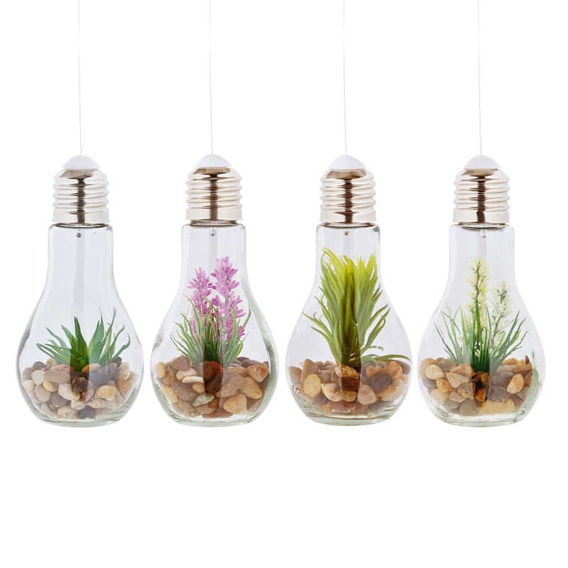 Decoratie LED lamp met plant - diverse varianten