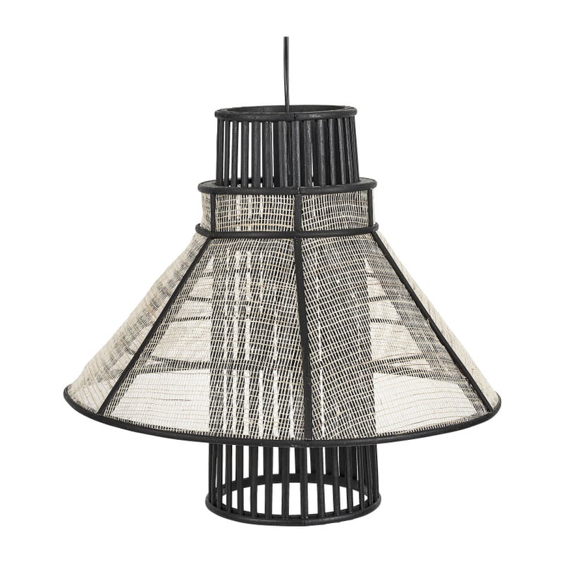 Hanglamp bamboe - zwart/naturel - 47x43 cm