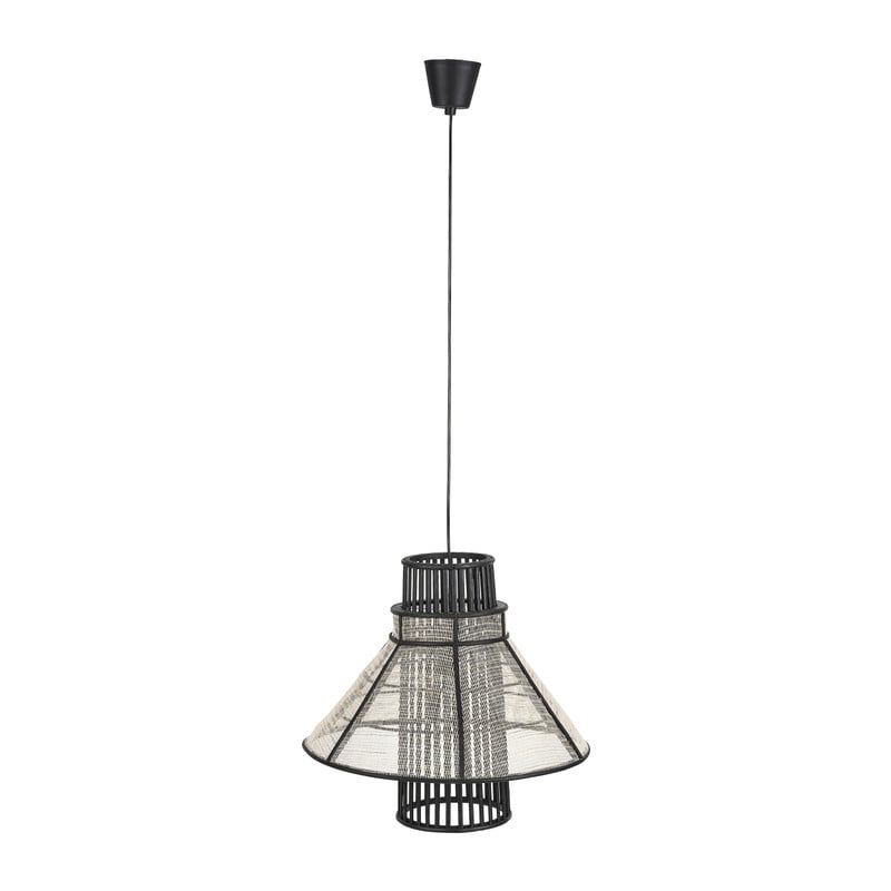 Hanglamp bamboe - zwart/naturel - 47x43 cm