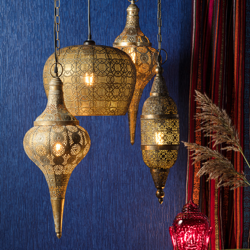 Hanglamp Dounia - bruin - ø14x45 cm