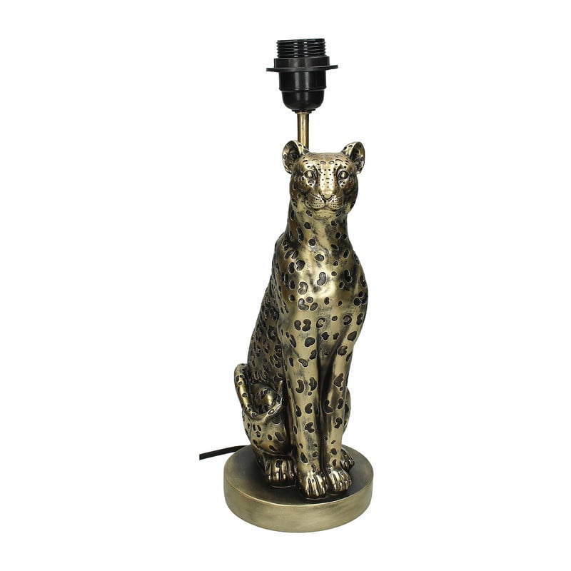 Lampenvoet luipaard - goud - 13x16x39 cm 