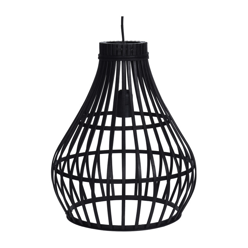 Hanglamp bamboe - zwart - ⌀ 32x39 cm
