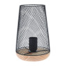 Tafellamp cilinder - metaal/hout - ⌀ 15 x 23,5 cm