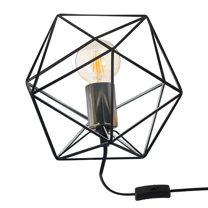 Tafellamp diamantvorm draad - zwart