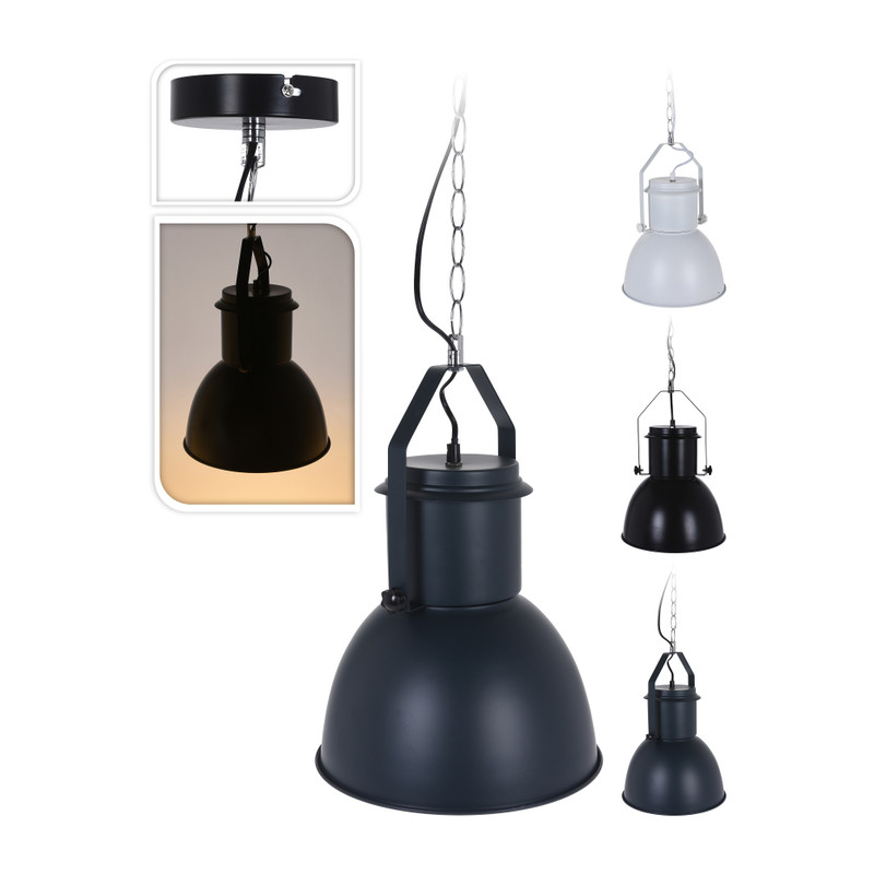 Hanglamp industrieel - wit - ⌀ 27x17 cm