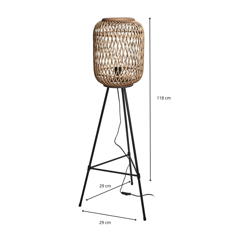 Bamboe lamp op poten - 29x29x118 cm