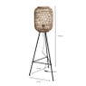 Bamboe lamp op poten - 29x29x118 cm