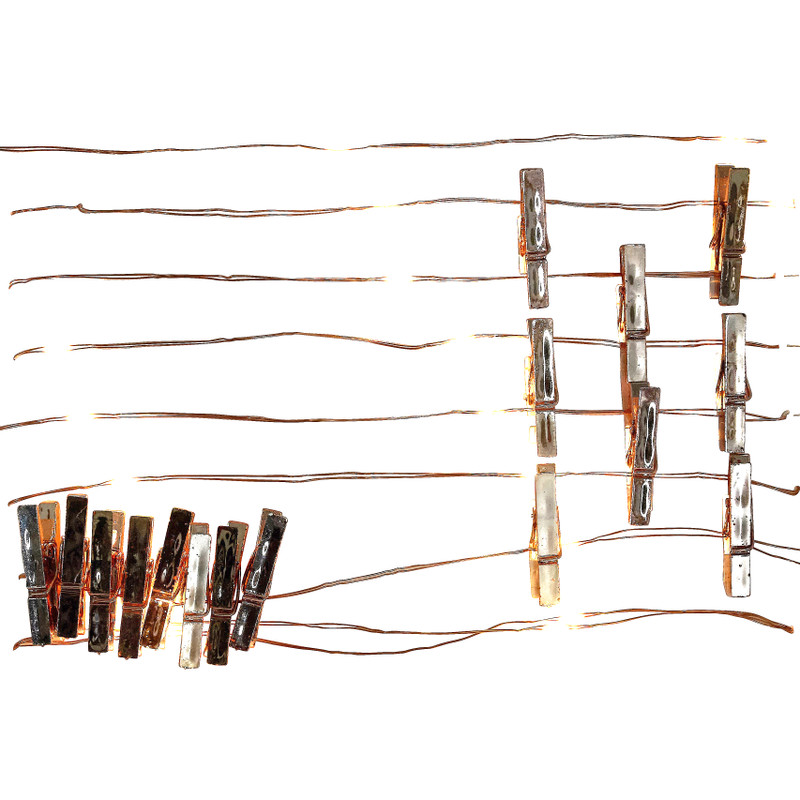 LED guirlande met knijpers - koperkleurig- 4,5 m