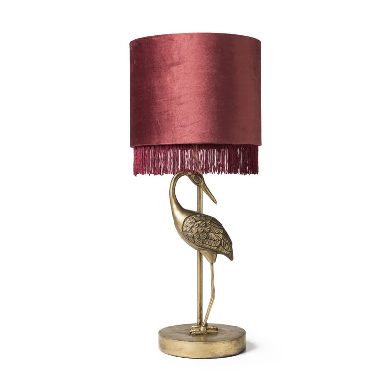 Lampenvoet kraanvogel - goudkleurig - 24x14x41,7 cm