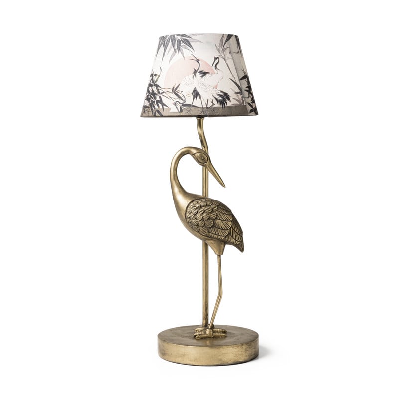 Lampenvoet kraanvogel - goudkleurig - 24x14x41,7 cm