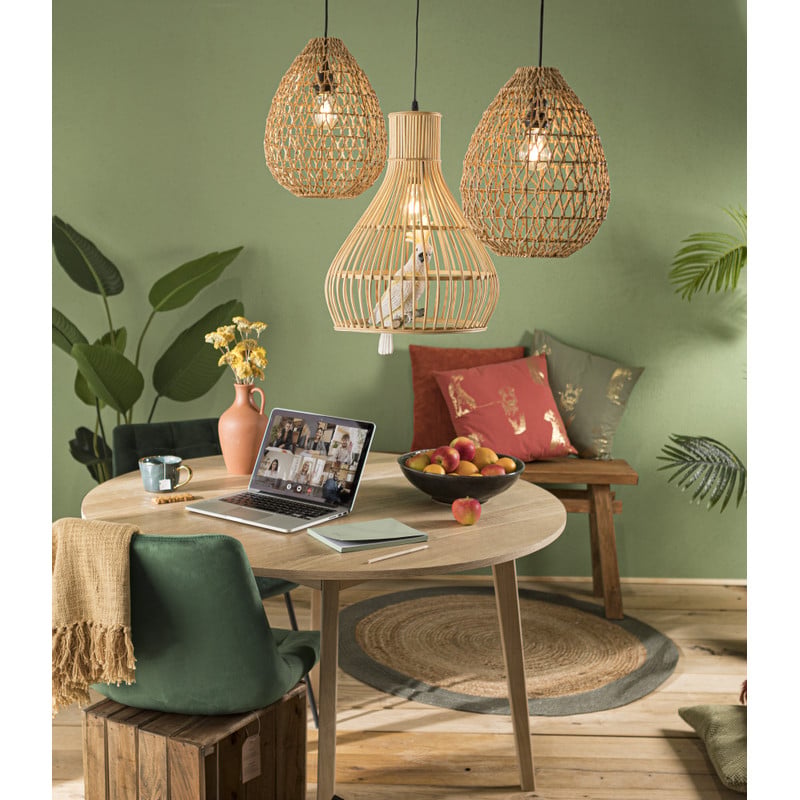 Bamboe hanglamp - naturel - ⌀36x50 cm 
