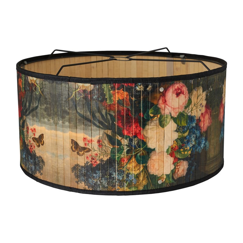 Hanglamp bamboe - bloemprint - ø50 cm