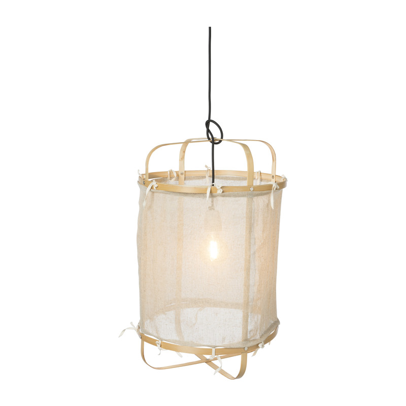 Hanglamp bamboe/katoen - beige - ø40x60 cm 