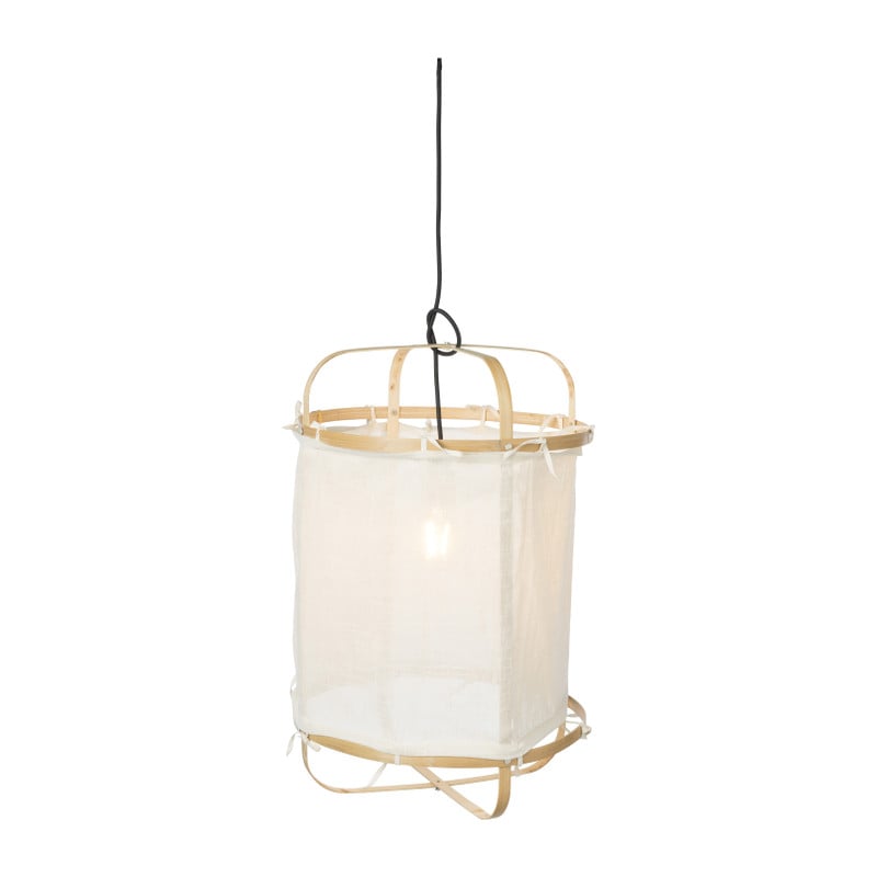 Hanglamp bamboe/katoen - creme - ø40x60 cm 