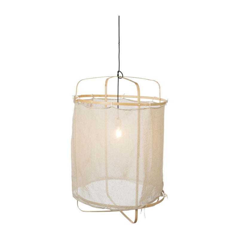 Hanglamp bamboe/katoen - beige - ø66x96 cm 