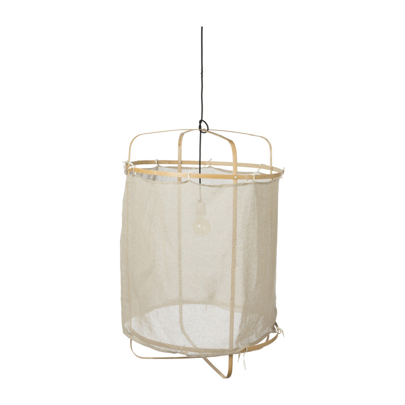 Hanglamp bamboe/katoen - beige - ø66x96 cm 