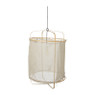 Hanglamp bamboe/katoen - beige - ø66x96 cm 