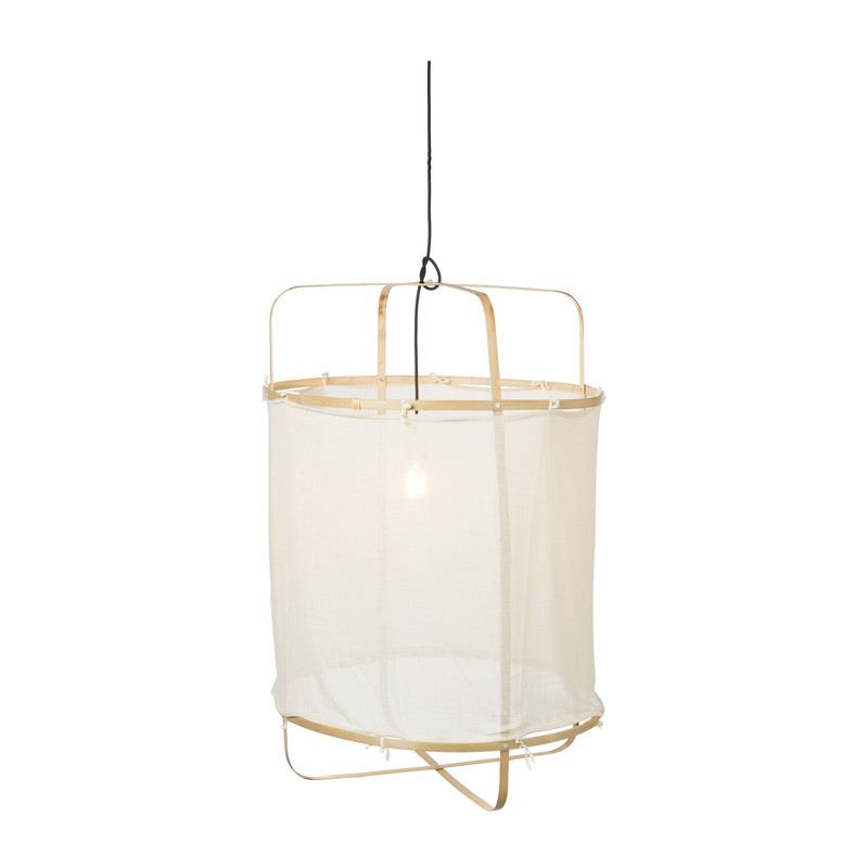 Hanglamp bamboe/katoen - creme - ø66x96 cm 