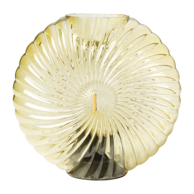 Tafellamp schelp - geel - 17x18x7.5 cm