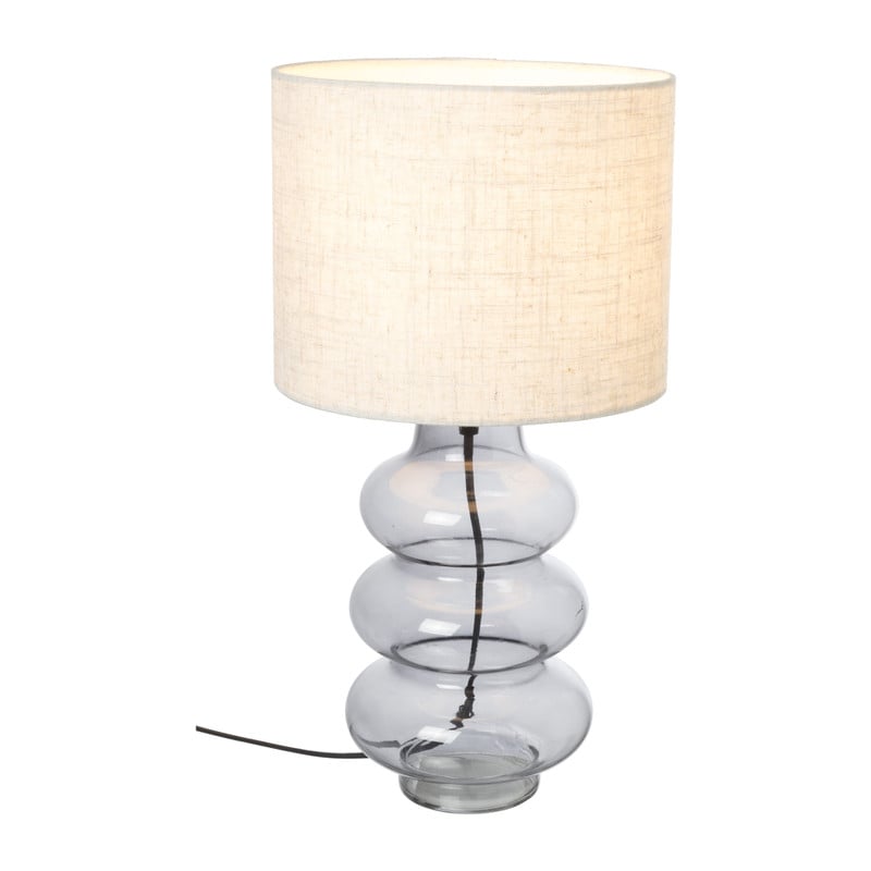 Lampvoet ribbel - grijs - ø14.5x31.5 cm