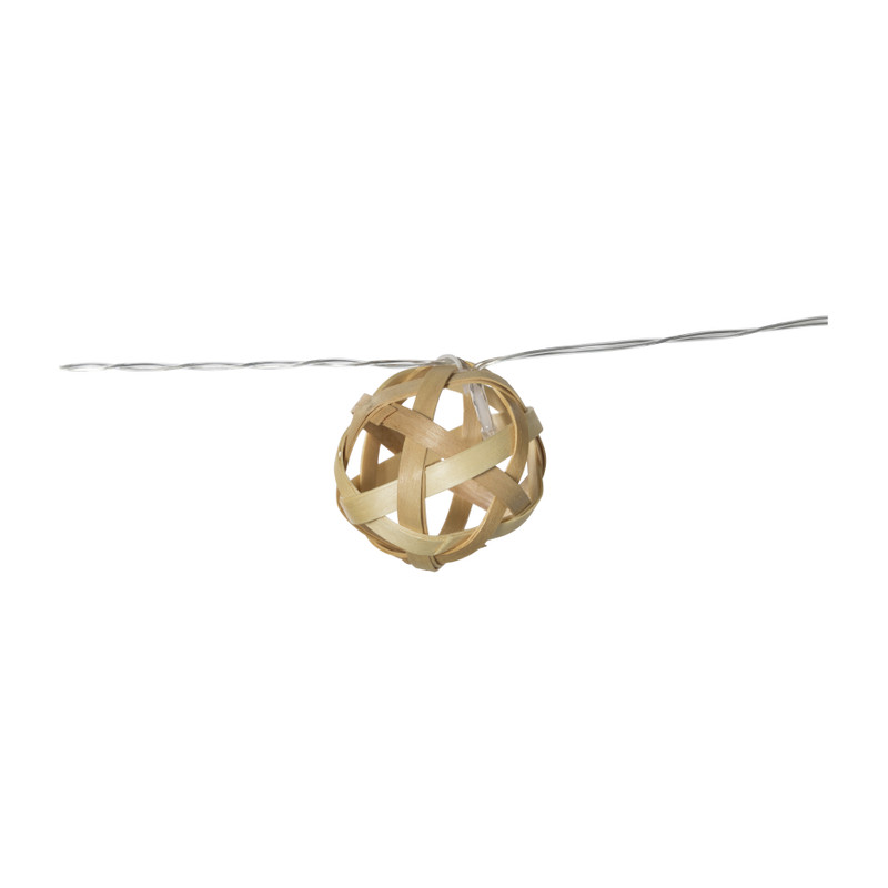 Lichtslinger met bollen - bruin - 175 cm