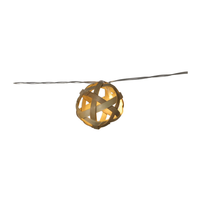 Lichtslinger met bollen - bruin - 175 cm