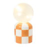 Tafellamp geblokt - oranje - ø9x19 cm