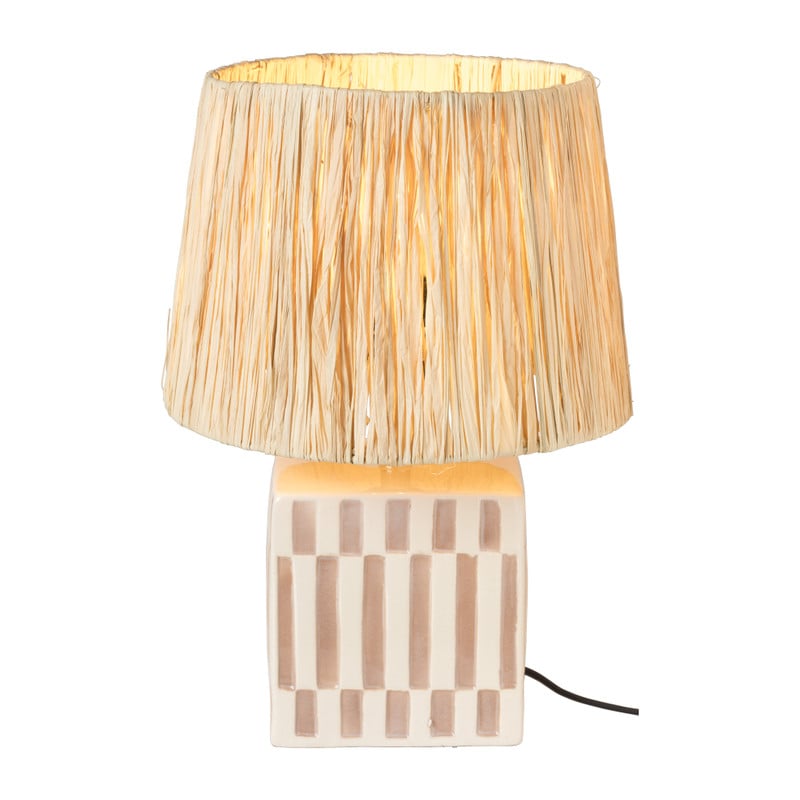 Lampvoet kubus streep - oud roze - 23x13x13 cm
