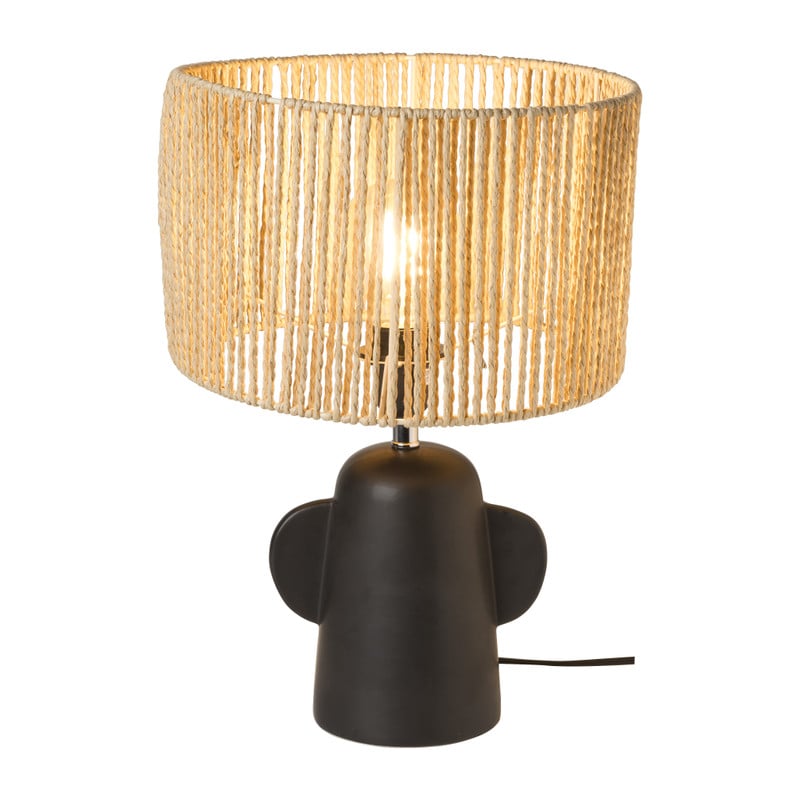 Lampvoet keramiek - zwart - 25.5x17x12 cm