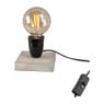 Tafellamp vintage LED - hout - 13x13x16 cm