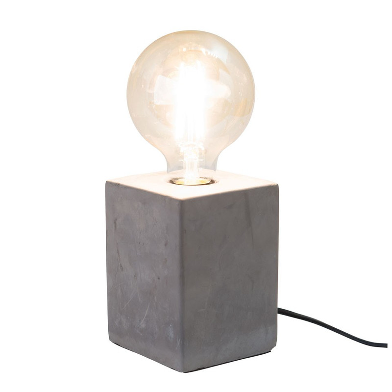 Tafellamp vintage LED - cement - 9.5x9.5x24 cm