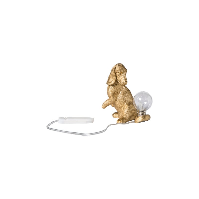 Lampje teckel laag - goudkleurig - 9x7.5x5 cm