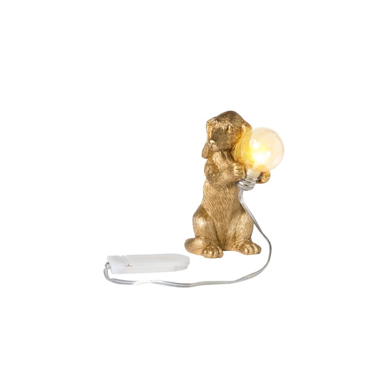 Lampje teckel hoog - goudkleurig - 10x7.5x5.5 cm