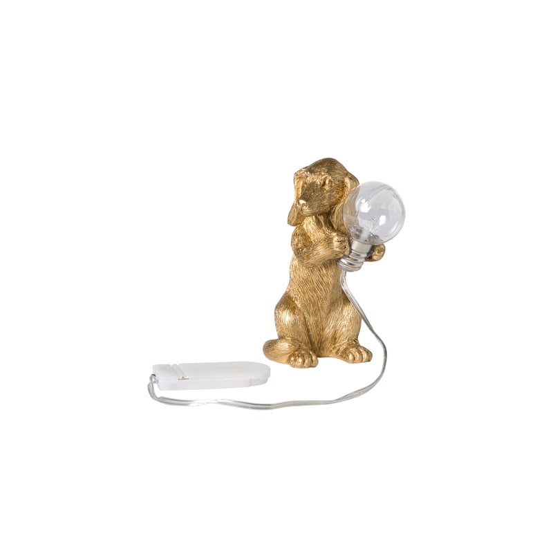 Lampje teckel hoog - goudkleurig - 10x7.5x5.5 cm