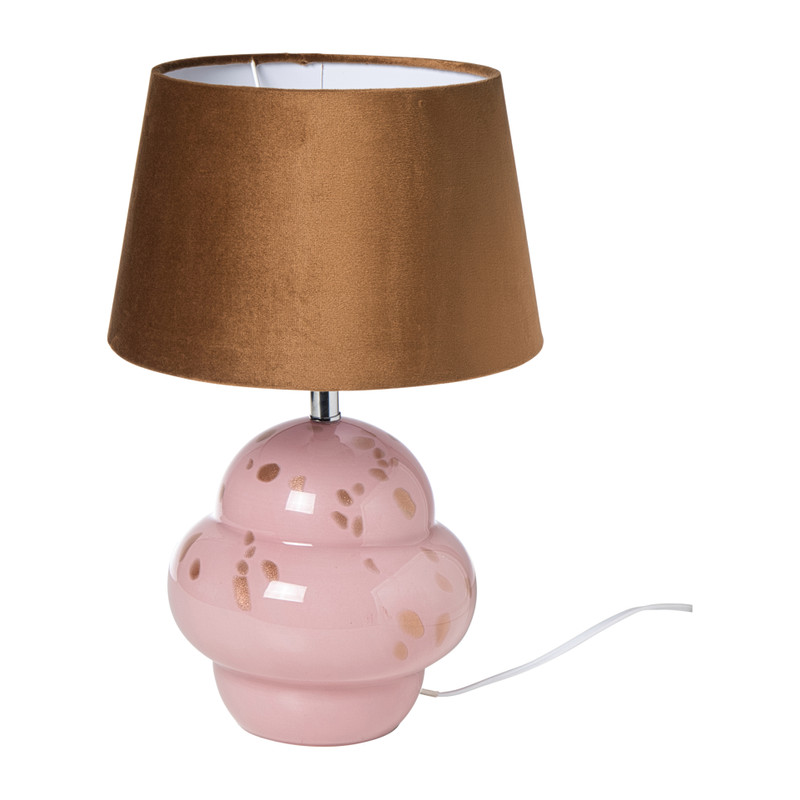 Lampvoet bobbel - roze/goud - ø21x30 cm