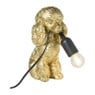 Lamp poedel - goudkleurig - 24.5x20.5x12.5 cm