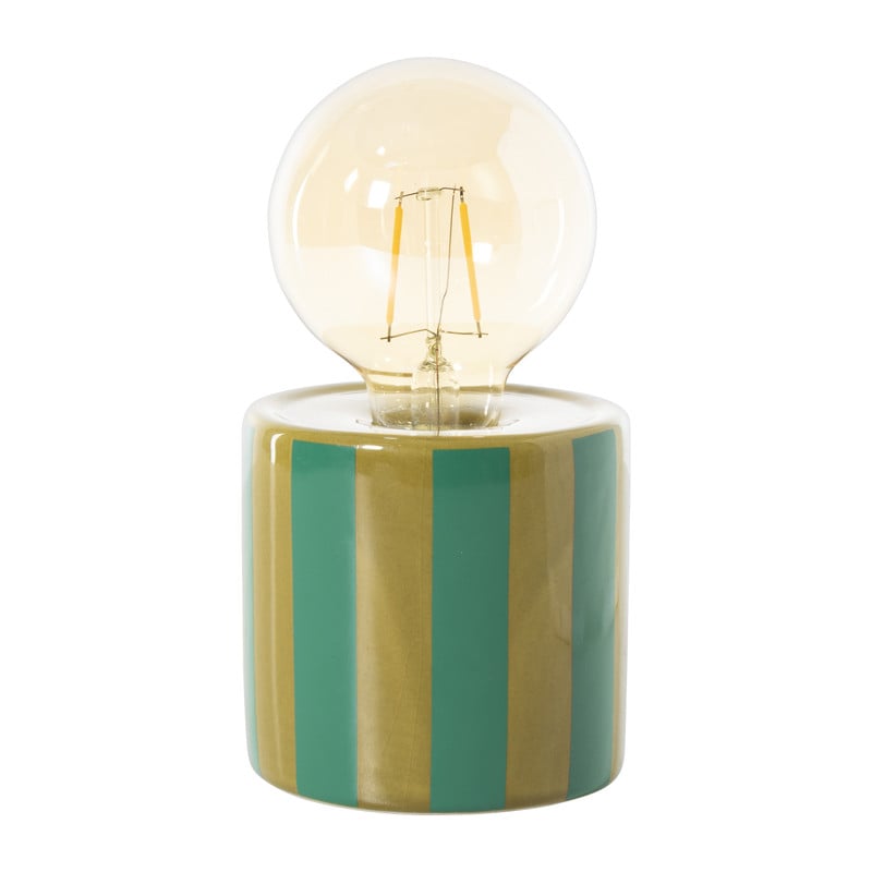Lampje streep Bouchra - olijfgroen / groen -ø9x17 cm