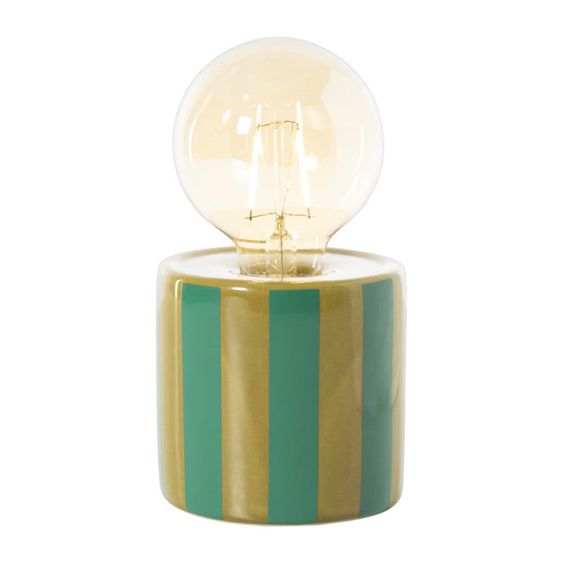 Lampje streep Bouchra - olijfgroen / groen -ø9x17 cm