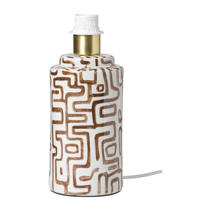 Lampvoet zigzag - beige/bruin - ø22x30.5 cm