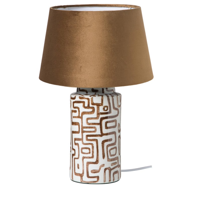Lampvoet zigzag - beige/bruin - ø22x30.5 cm